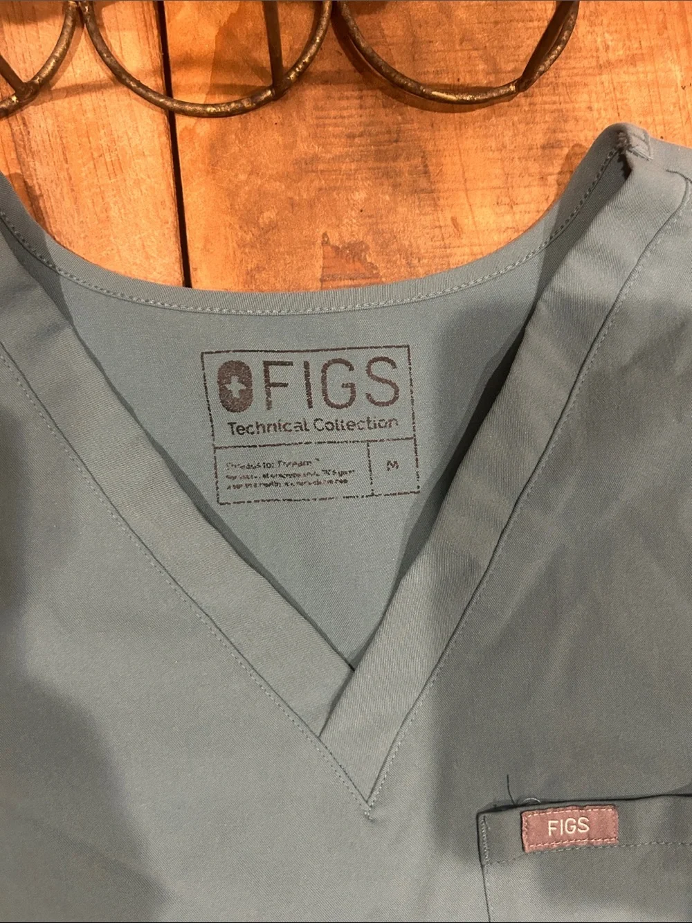 Figs Teal Scrub Top and Drawstring Pants Set